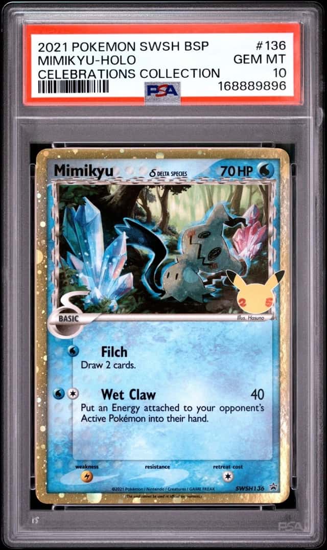 2021 POKEMON SWSH BLACK STAR PROMO CELEBRATIONS COLLECTION MIMIKYU-HOLO PSA 10