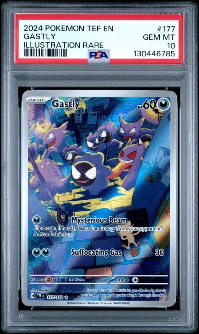 2024 POKEMON TEF EN-TEMPORAL FORCES ILLUSTRATION RARE #177 GASTLY PSA 10