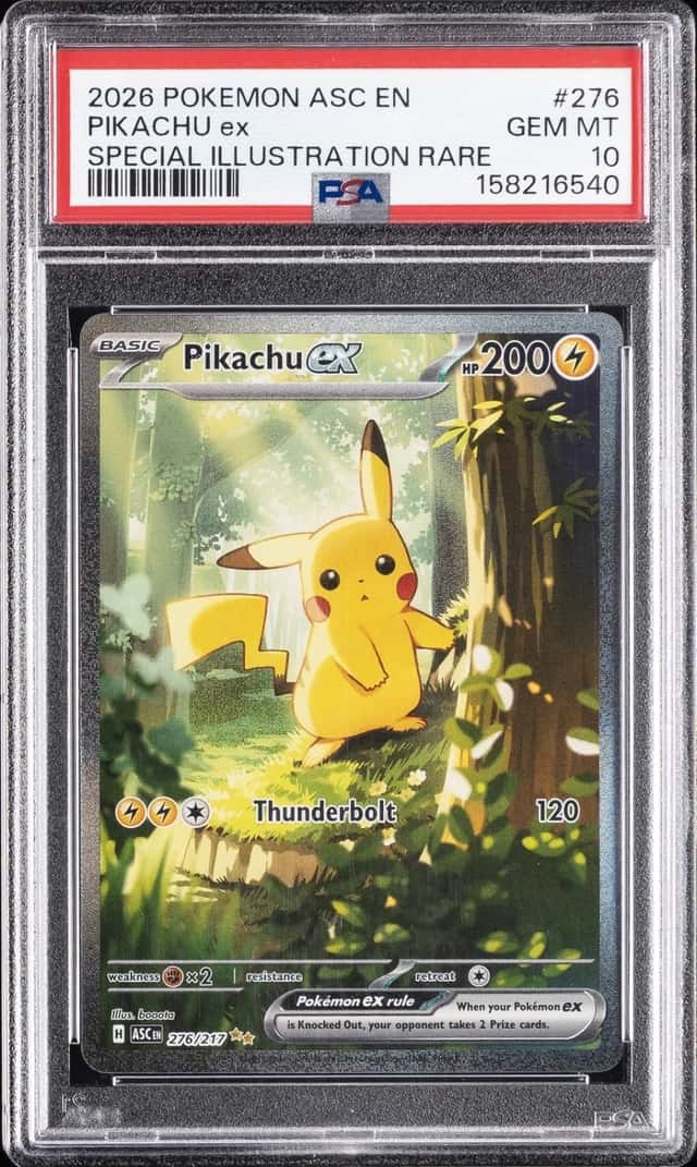 2026 POKEMON ASCENDED HEROES SPECIAL ILLUSTRATION RARE #276 PIKACHU EX PSA 10