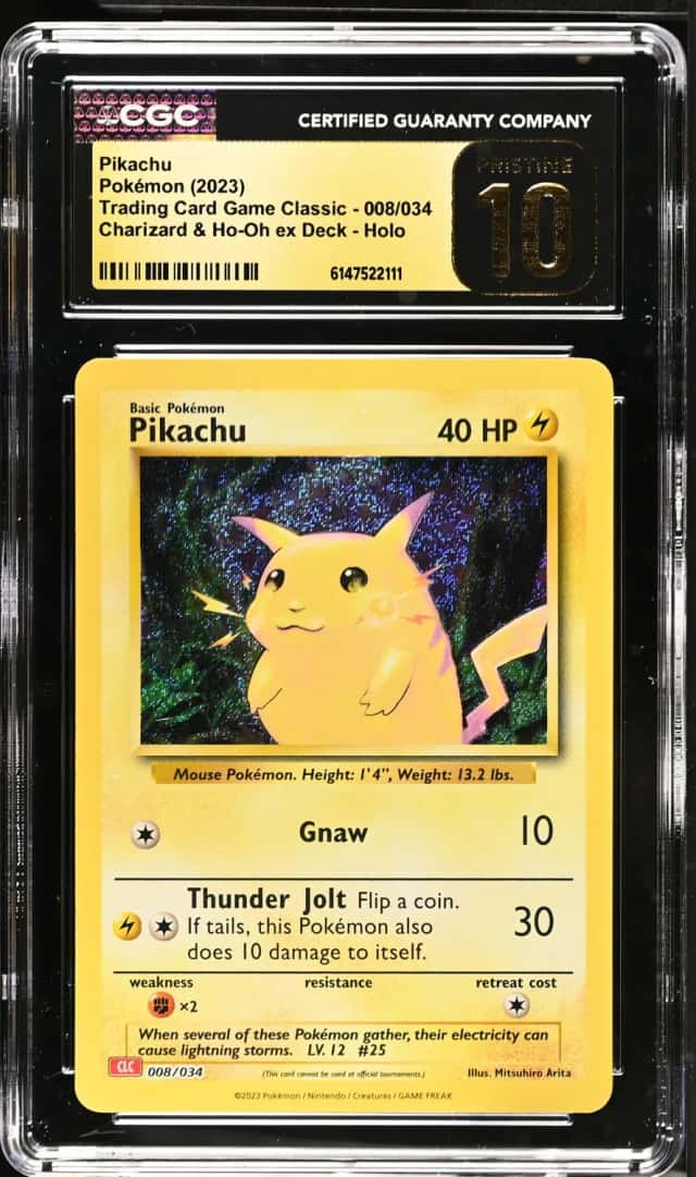 2023 Pokémon TCG Classic Charizard Deck Holo #008 Pikachu - CGC PRISTINE 10
