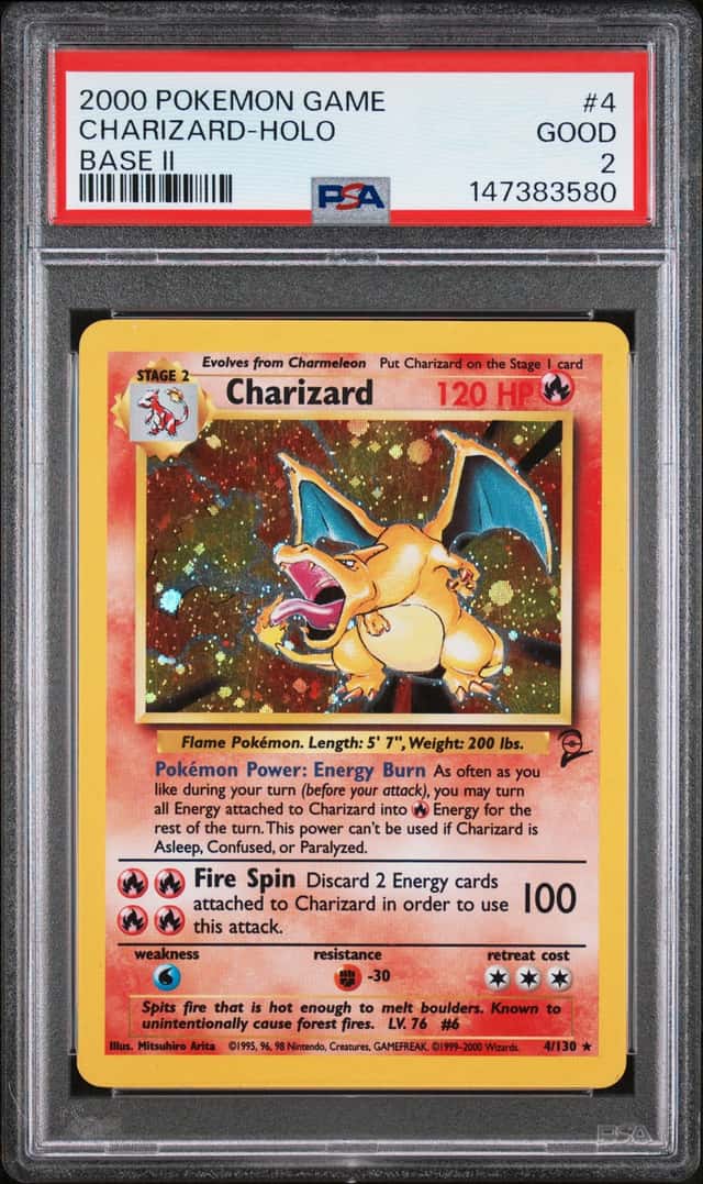 2000 Pokemon 4 Charizard Holo Base II PSA 2 147383580