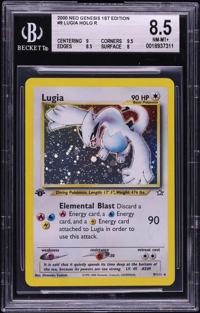 2000 Pokemon Neo Genesis 1st Edition Holo Lugia #9 BGS 8.5 NM-MT+