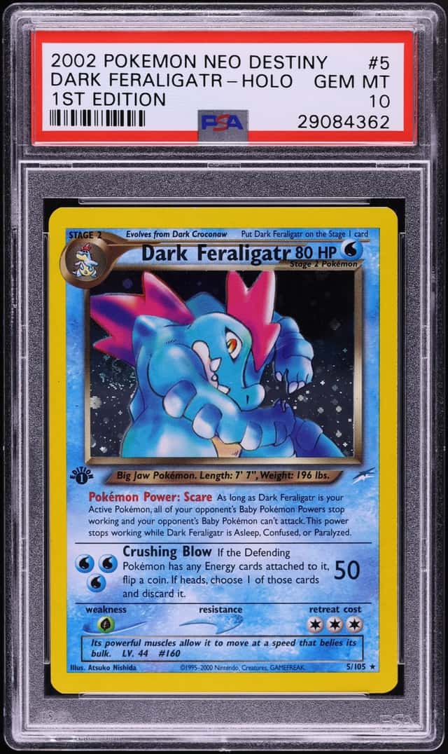 2002 Pokemon Neo Destiny 1st Edition Holo Dark Feraligatr #5 PSA 10 GEM MINT