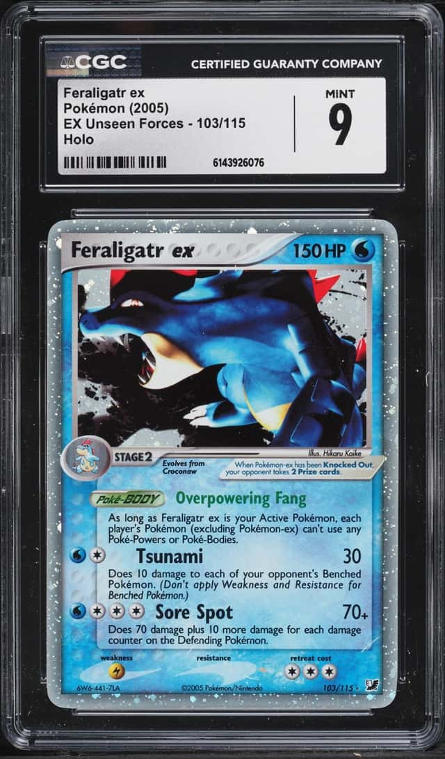 2005 Pokemon EX Unseen Forces Holo Feraligatr EX #103 CGC 9 MINT