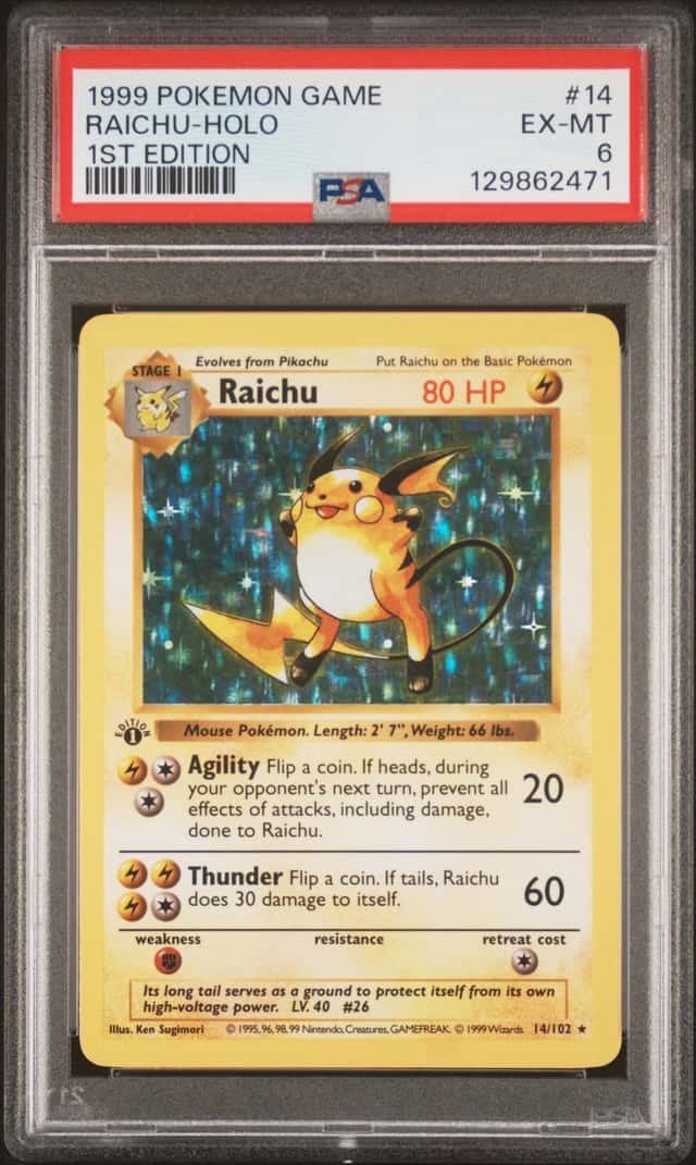 1999 Pokemon Base Set Holo 1st Edition Raichu #14