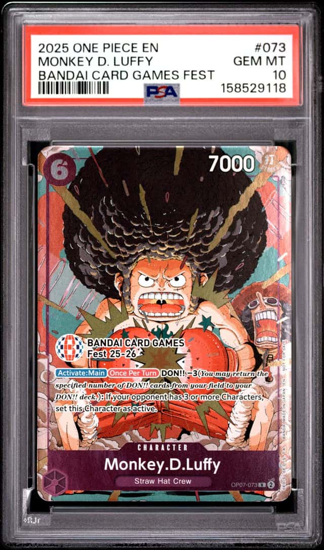 2025 One Piece EN Bandai Card Game Fest #073 Monkey D Luffy PSA 10 GEM MINT