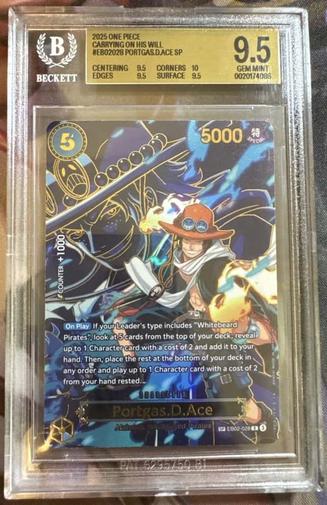 One Piece Portgas.D.Ace EB02-028 SP BGS 9.5