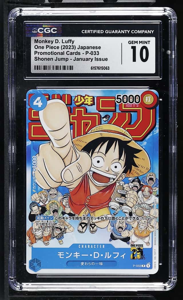 CGC GEM MINT 10 Monkey D. Luffy P-033 PROMO Jump Japanese ONE PIECE Card Game ①