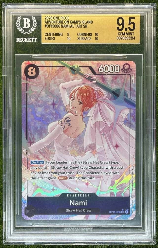 Nami BGS 9.5 2026 One Piece Adventure Kami's Island Alternate Art #OP15-086 3314