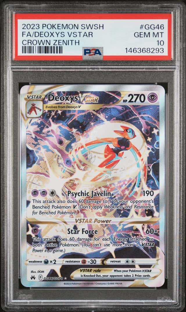 DEOXYS VSTAR PSA 10 2023 POKEMON SWORD & SHIELD CROWN ZENITH #GG46/GG70 FA 8293