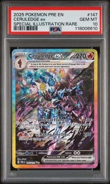 POKEMON CERULEDGE ex 2025 PRISMATIC EVOLUTIONS #147 SPECIAL ILLUS RARE PSA 10