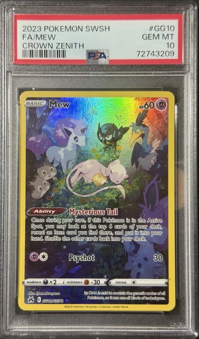 2023 POKEMON SWORD & SHIELD CROWN ZENITH #GG10 FULL ART/MEW PSA 10