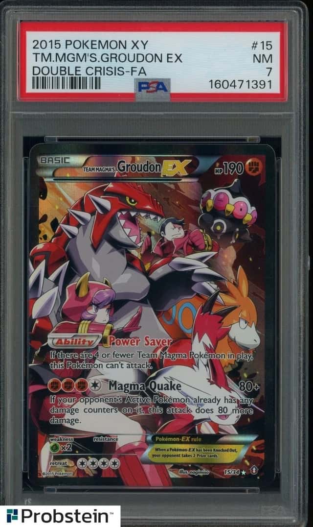2015 Pokemon XY Double Crisis FA #15 Team Magma's Groudon Ex PSA 7 NM