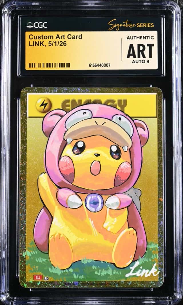 Pokemon CGC AUTH AUTO 9 Custom Art Card Pikachu LINK 2023 #LIG CLL Japanese