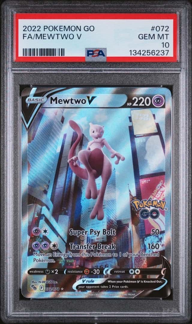 2022 POKEMON GO #072 FULL ART/MEWTWO V PSA 10