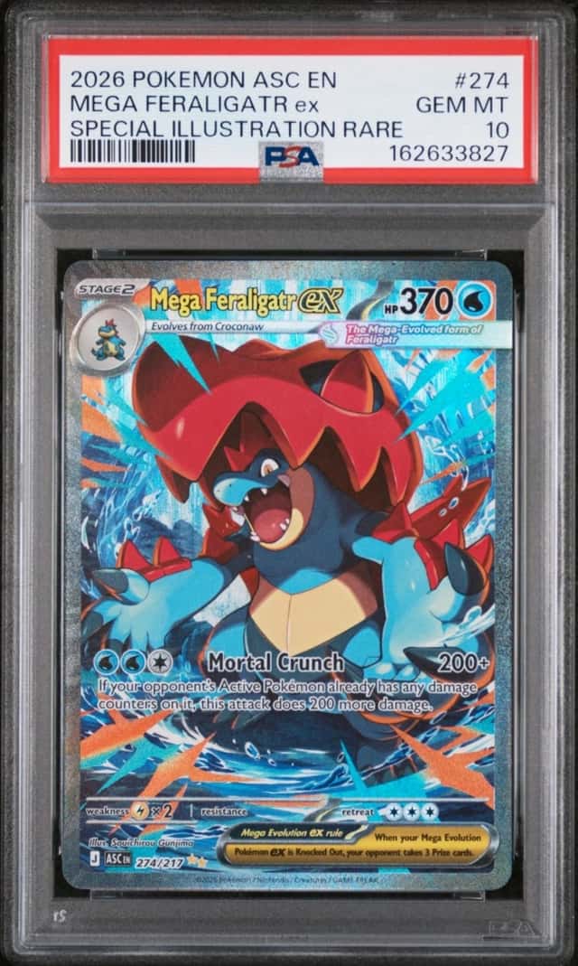 2026 POKEMON ASCENDED HEROES SPECIAL ILLUSTRATION RARE MEGA FERALIGATR EX PSA 10