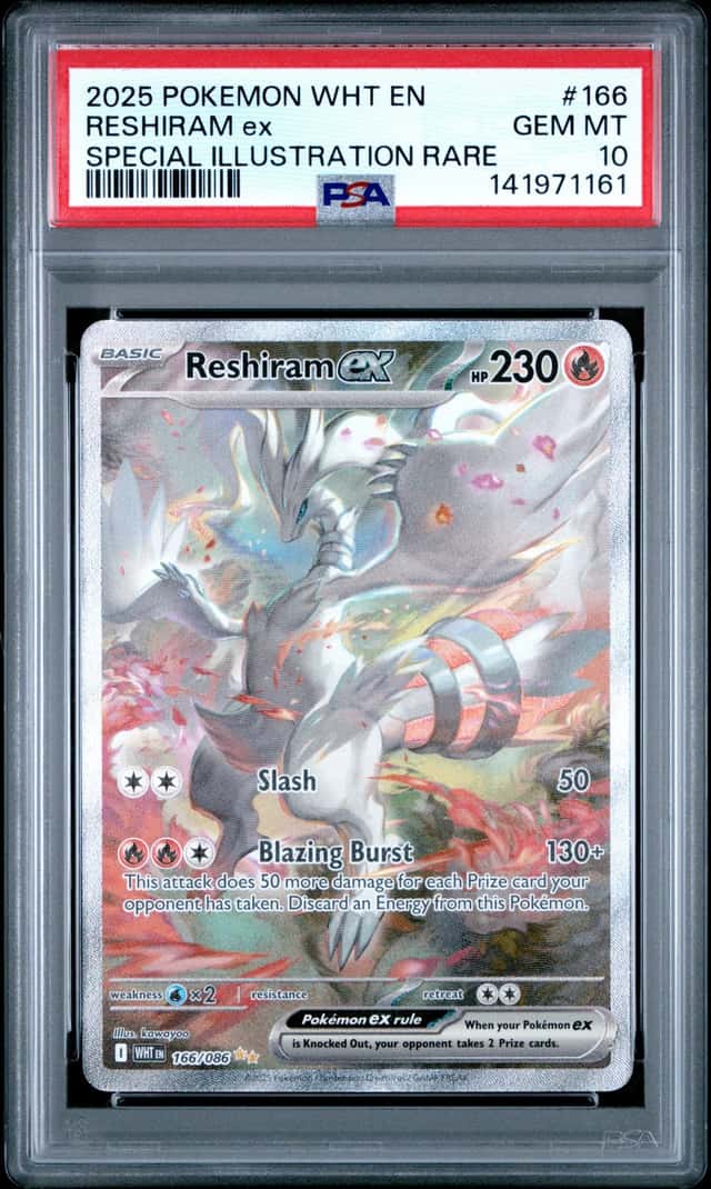 PSA 10 Reshiram ex 166/086 White Flare SIR Ultra Rare Holo Pokémon GEM MINT