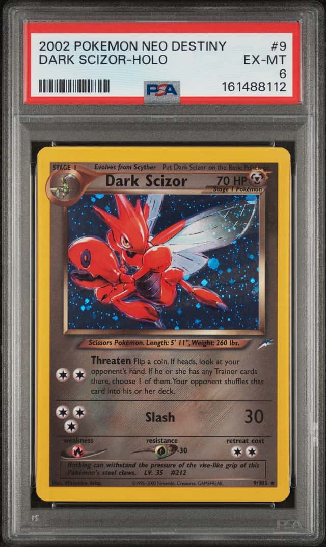 Pokemon Card - 2002 Dark Scizor #9 Holo Neo Destiny Graded PSA 6