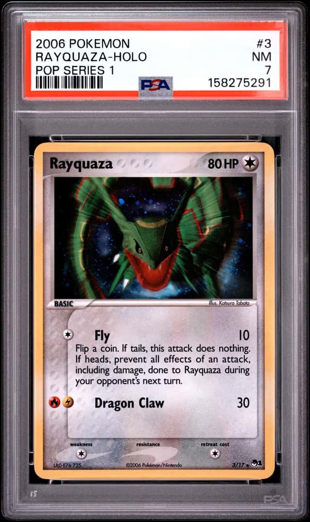 2006 POKEMON POP SERIES 1 #3/17 RAYQUAZA HOLO PSA 7