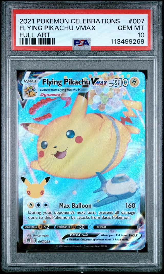 2021 Pokemon Celebrations Flying Pikachu VMAX #007 Full Art PSA 10