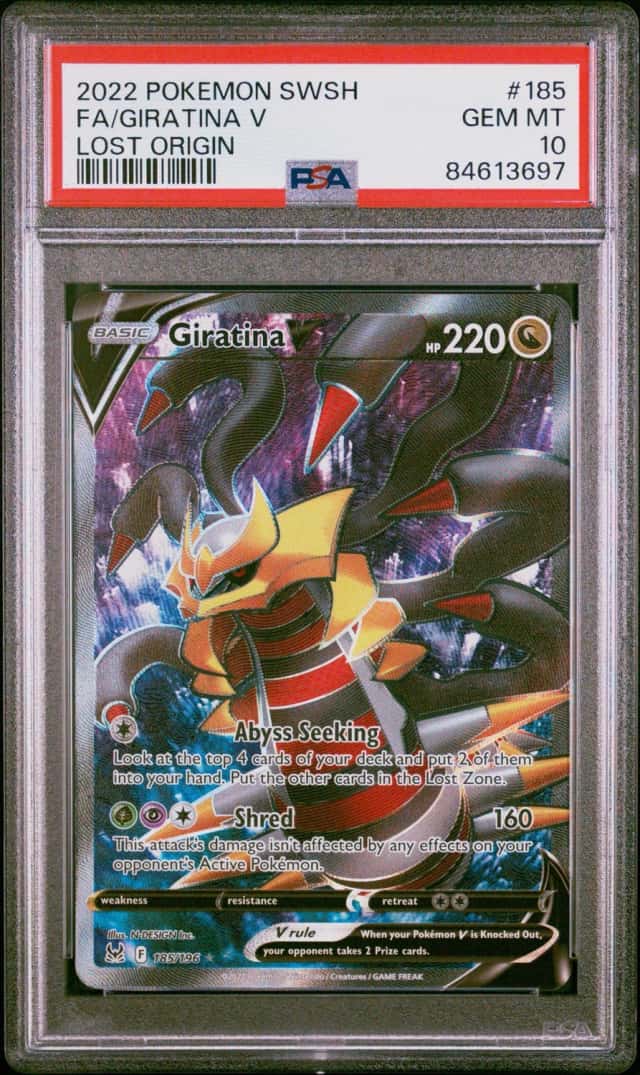 PSA 10 Giratina V 185/196 Pokemon Lost Origin Holo Graded Card