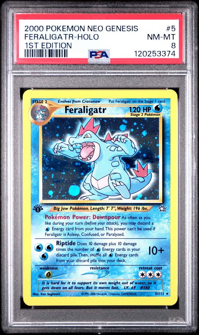 Pokemon 2000 Feraligatr 5/111 Holo 1st Edition Neo Genesis PSA 8