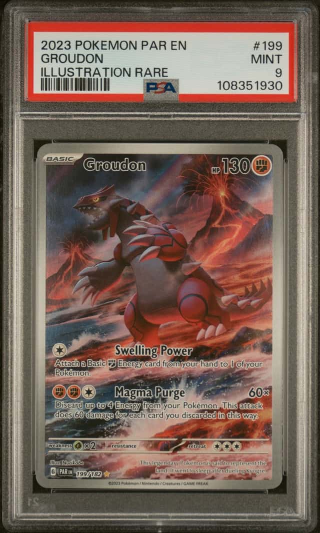 Pokemon 2023 Groudon 199/182 Illustration Rare Paradox Rift PSA 9