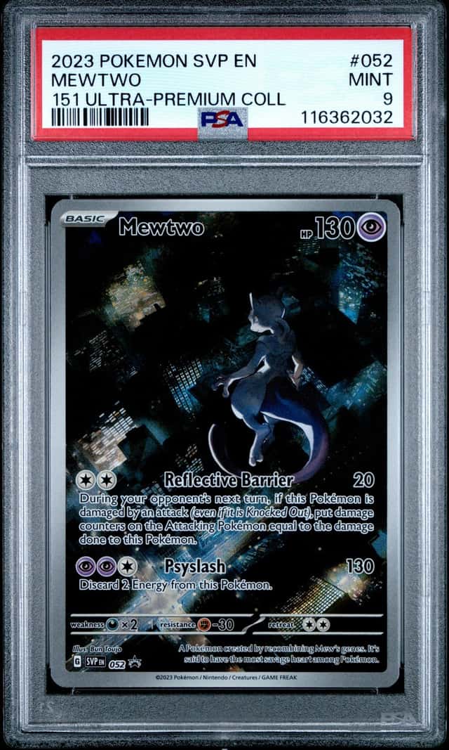 Pokemon TCG 2023 SV Black Star Promos Mewtwo 052 Holo Promo PSA 9 EN HP 130