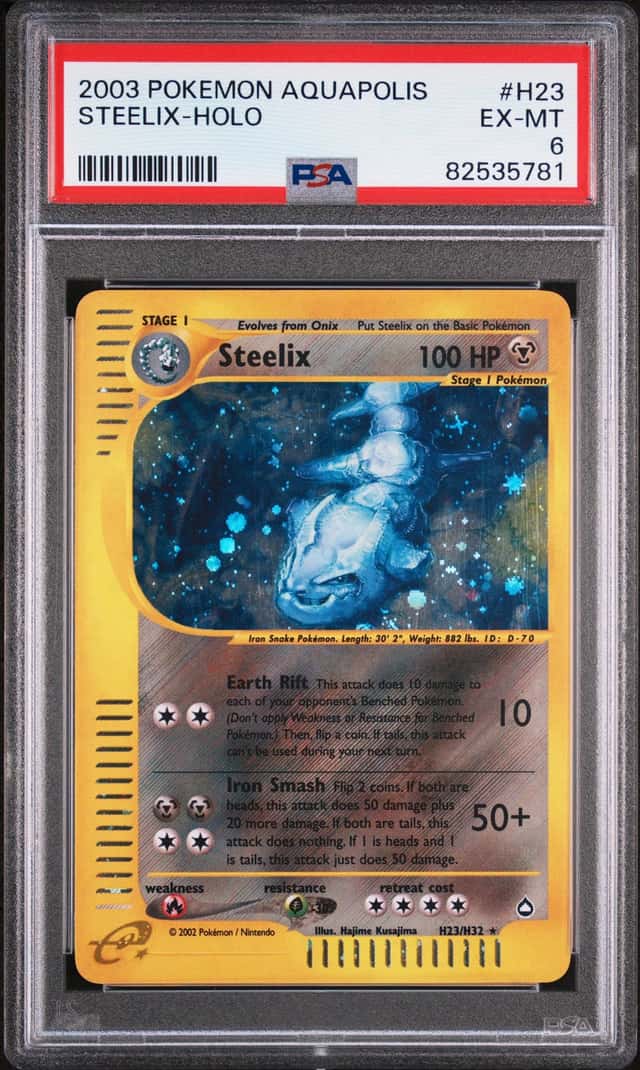 2003 Pokemon Aquapolis Holo Steelix #H23