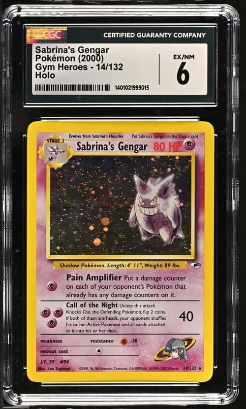 2000 Pokemon Gym Heroes Holo Sabrina's Gengar #14