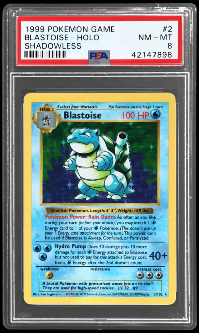 1999 Pokemon Base Set Shadowless Holo Blastoise #2