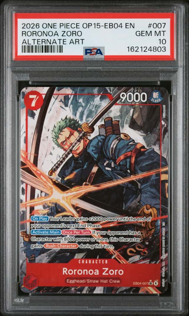 2026 One Piece OP15-EB04 EN Alternate Art #007 Roronoa Zoro PSA 10 GEM MINT