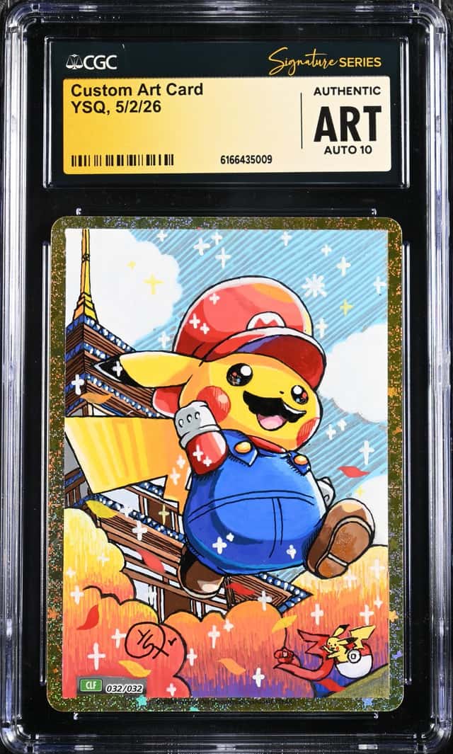 YQS Signed Sketched Pokemon Custom Art Card CGC ART w/ AUTO 10