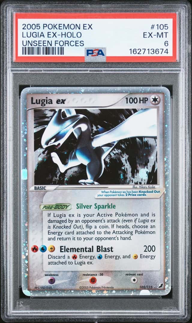 2005 Pokemon Ex Unseen Forces #105 Lugia Ex Holo PSA 6 EX-MT