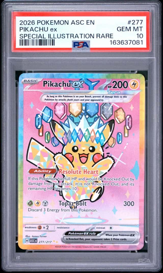 2026 Pokemon Pikachu ex Special Illustration Rare #277/217 PSA 10 (81)