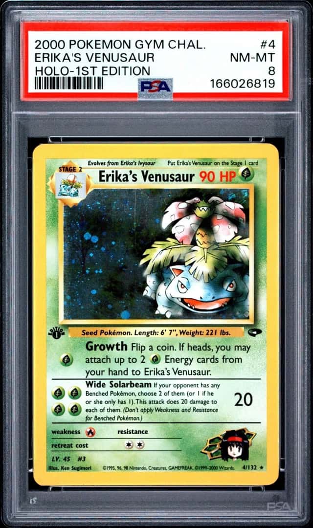 2000 POKEMON GYM CHALLENGE HOLO-1ST EDITION #4 ERIKA'S VENUSAUR PSA 8