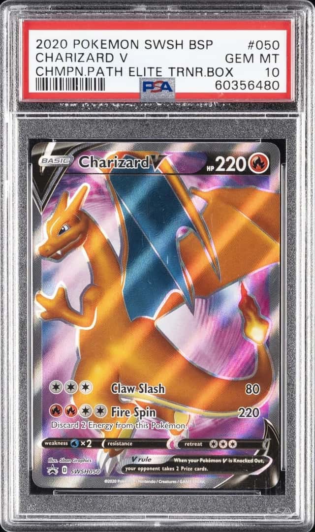 2020 POKEMON SWSH BLACK STAR PROMO #050 CHARIZARD V PSA 10