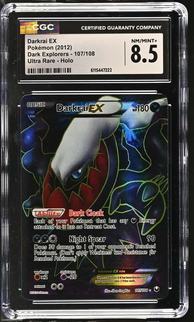 DARKRAI EX CGC 8.5 2012 POKEMON BLACK WHITE DARK EXPLORERS #107/108 ULTRA RARE