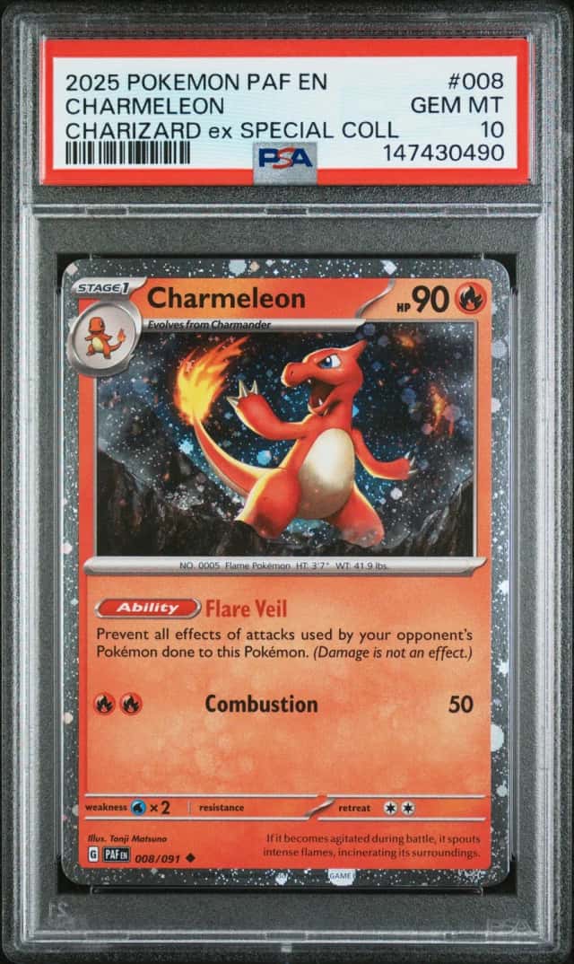 2025 Pokemon TCG Charizard ex Special Collection #008 Charmeleon Cosmos PSA 10