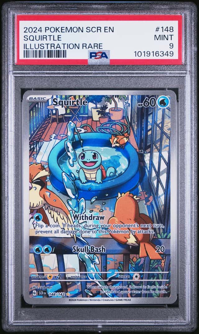 Pokemon Stellar Crown Squirtle Illustration Rare #148 PSA 9