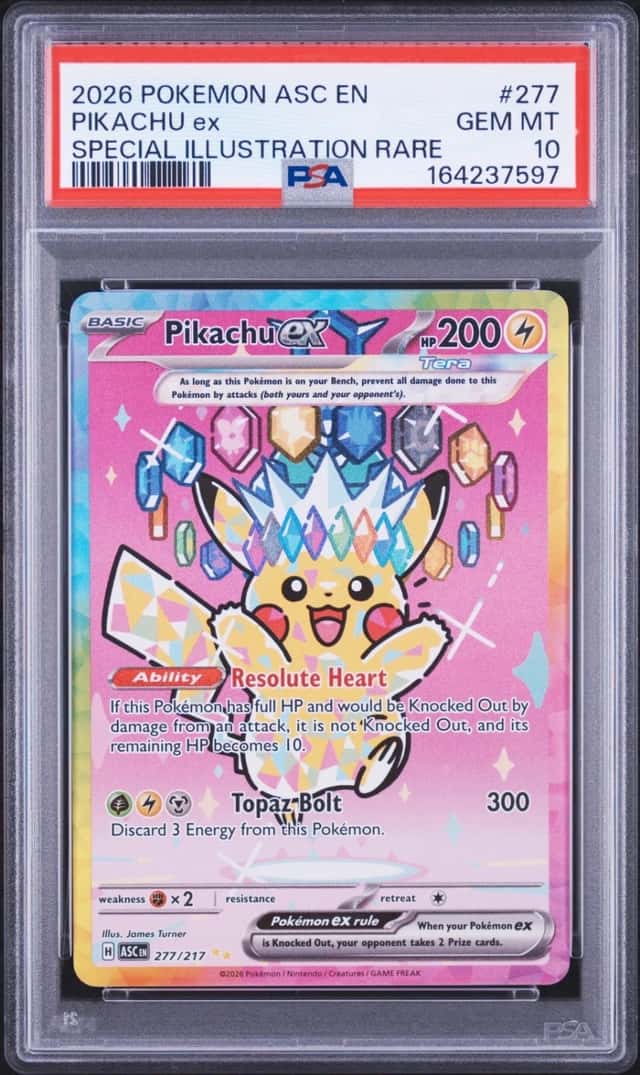 2026 POKEMON ASC EN-ASCENDED HEROES SPECIAL ILLUSTRATION RARE PIKACHU EX PSA 10