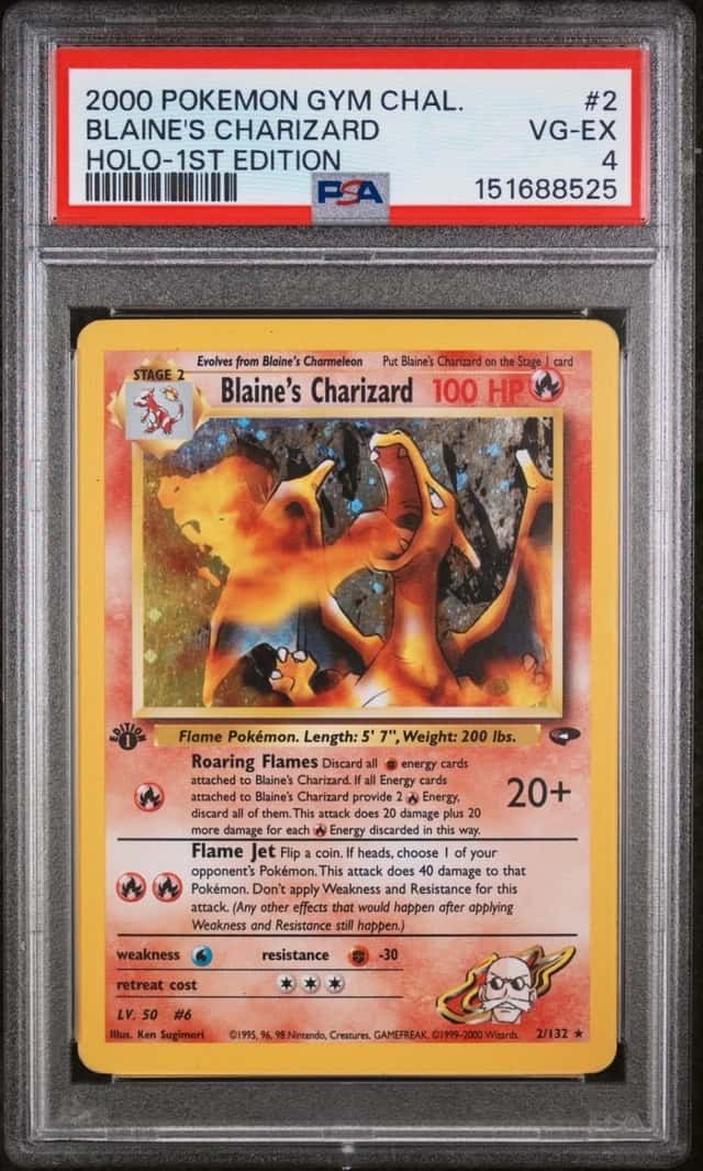 Pokemon Blaine's Charizard Gym Challenge 2/132 Holo 1st Edition PSA 4