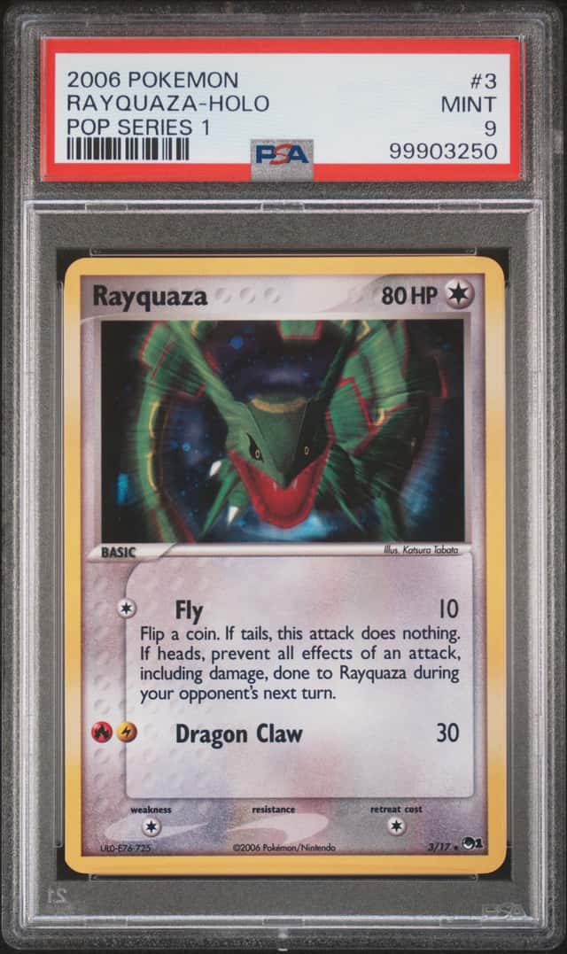 Pokemon Rayquaza Holo Pop Series 1 3/17 PSA 9 Mint