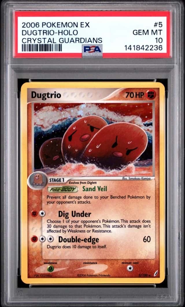 Pokemon Dugtrio Holo Crystal Guardians 5/100 PSA 10 Gem Mint