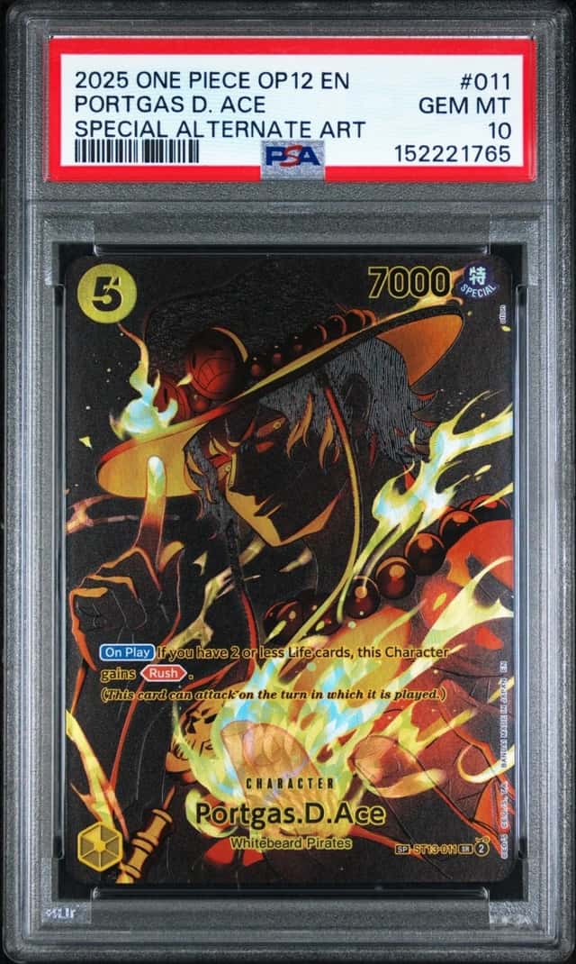 One Piece Portgas D. Ace Op12-011 Special Alternate Art PSA 10 Gem Mint