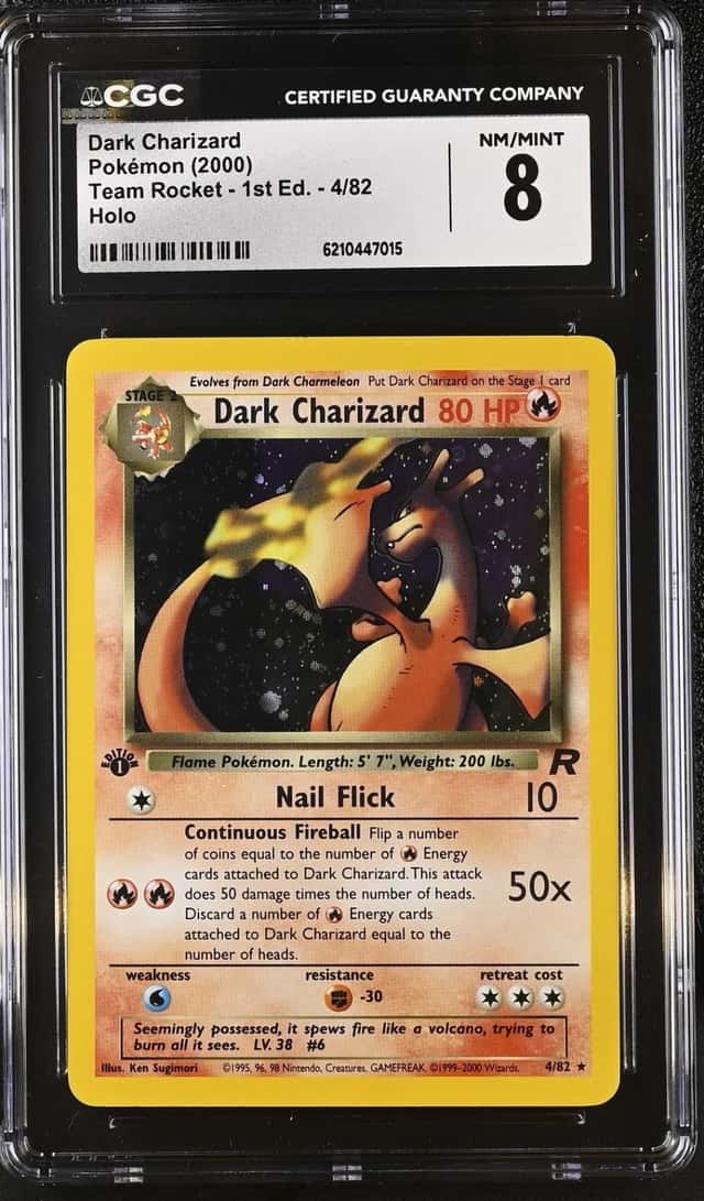 Pokemon Dark Charizard Team Rocket 1st Edition 4/82 Holo CGC 8