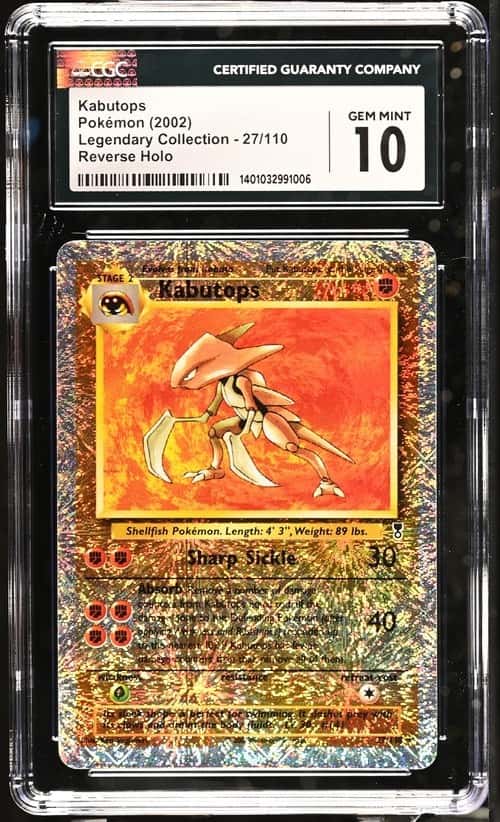 2002 Pokémon Legendary Collection Kabutops 27/110 Reverse Holo CGC 10 Gem Mint
