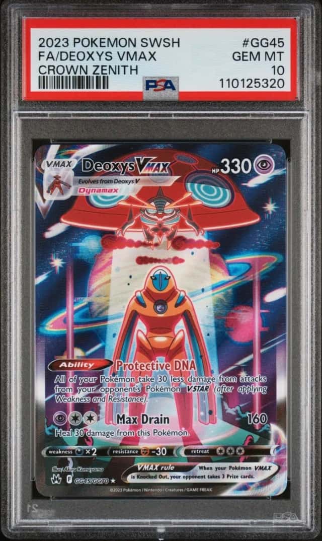 2023 POKEMON SWORD & SHIELD CROWN ZENITH #GG45 FULL ART/DEOXYS VMAX PSA 10