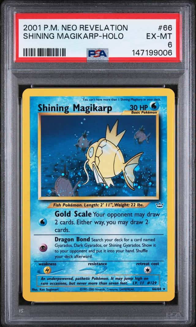 2001 POKEMON NEO REVELATION #66/64 SHINING MAGIKARP HOLO RARE PSA 6