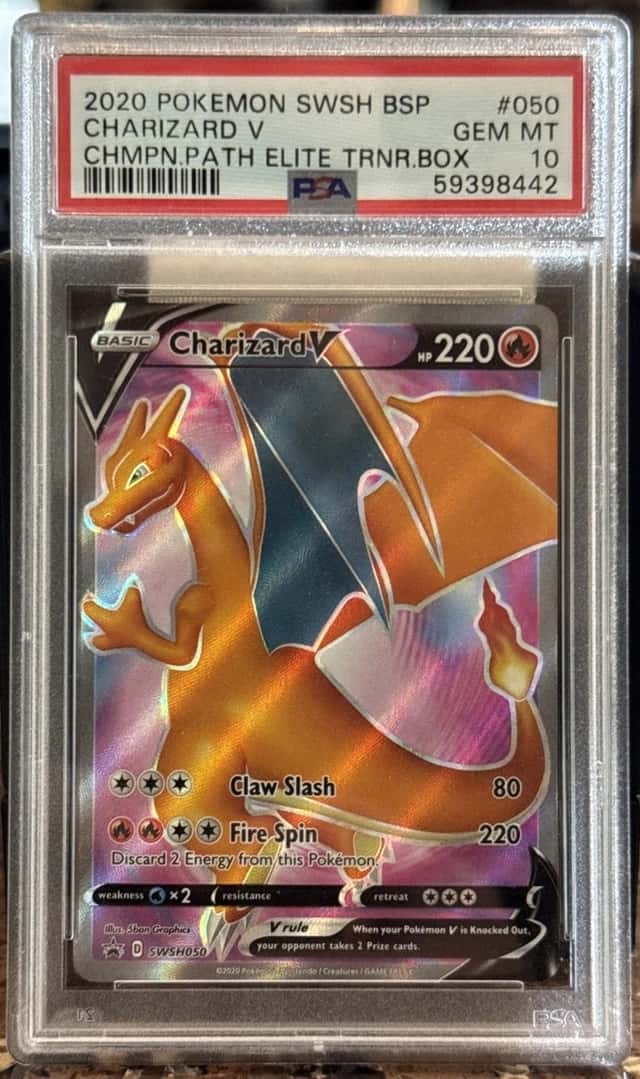 Graded 2020 Pokemon SWSH BSP #050 Charizard V Champion Path Elite Trainer PSA 10
